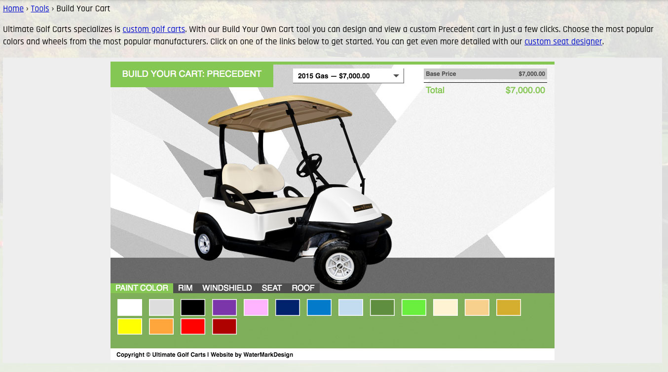 golf cart builder online 2015 v2