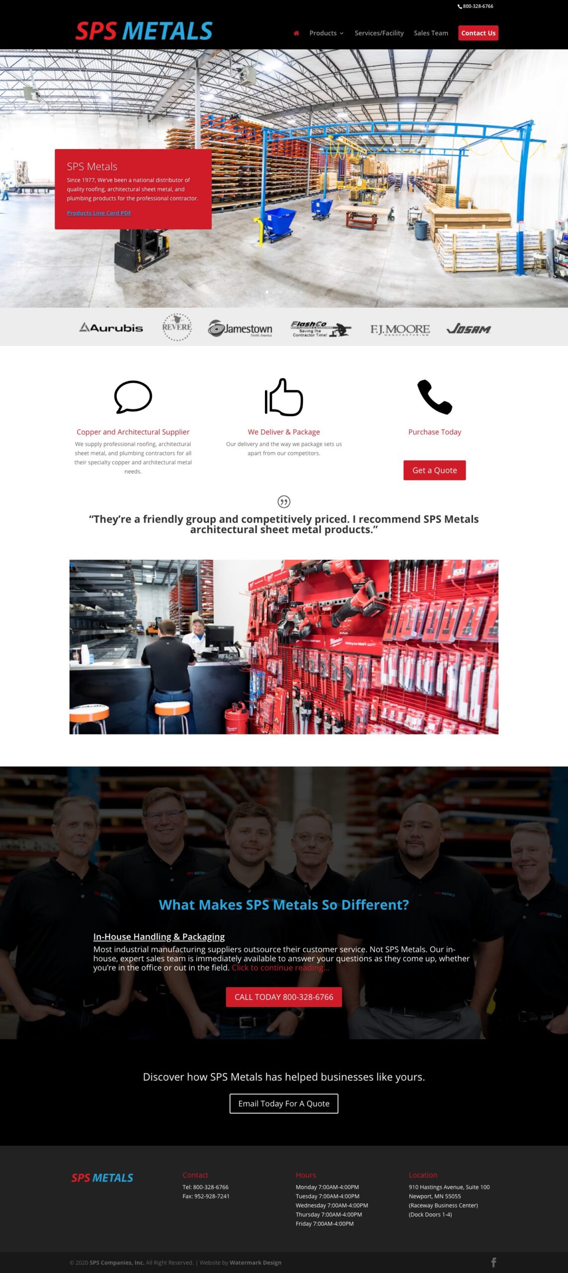 metal supplier website design