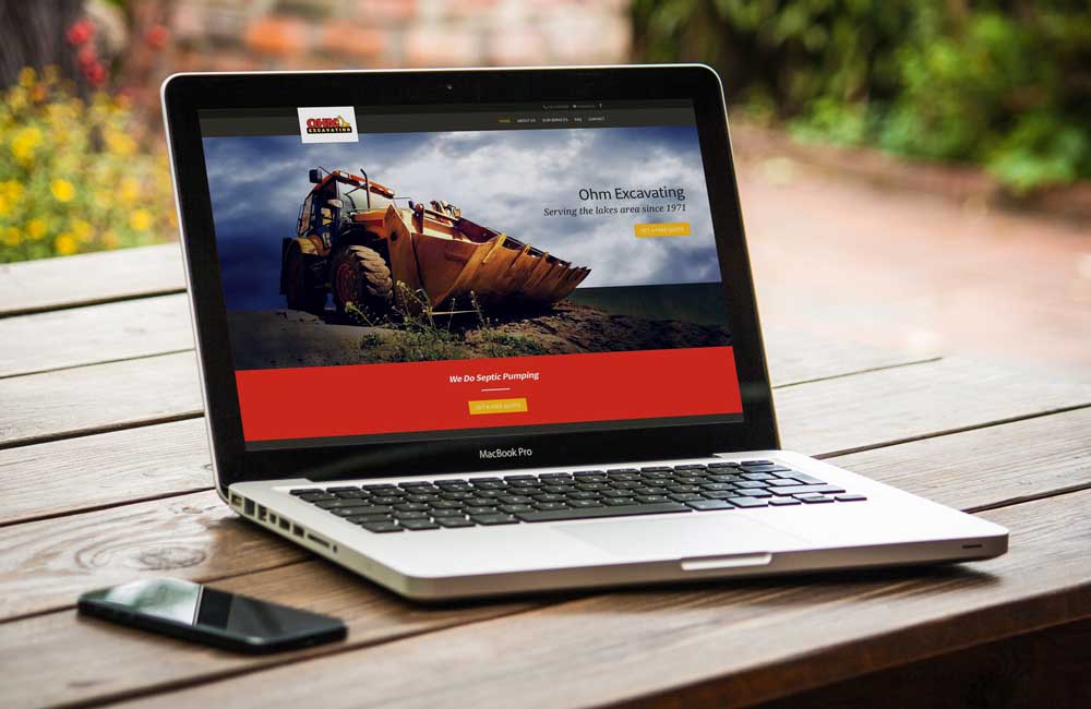 OHM Excavating website design project 1