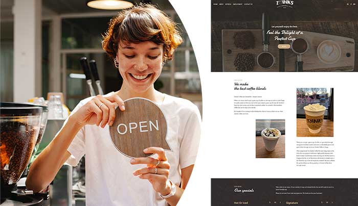 anoka web design coffee shop