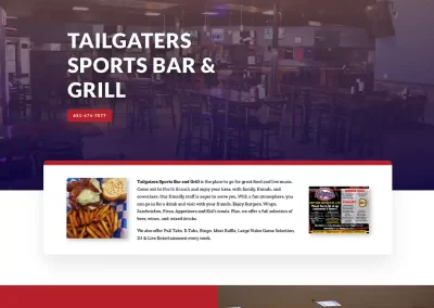 tailgaters sports bar & grill website design 1