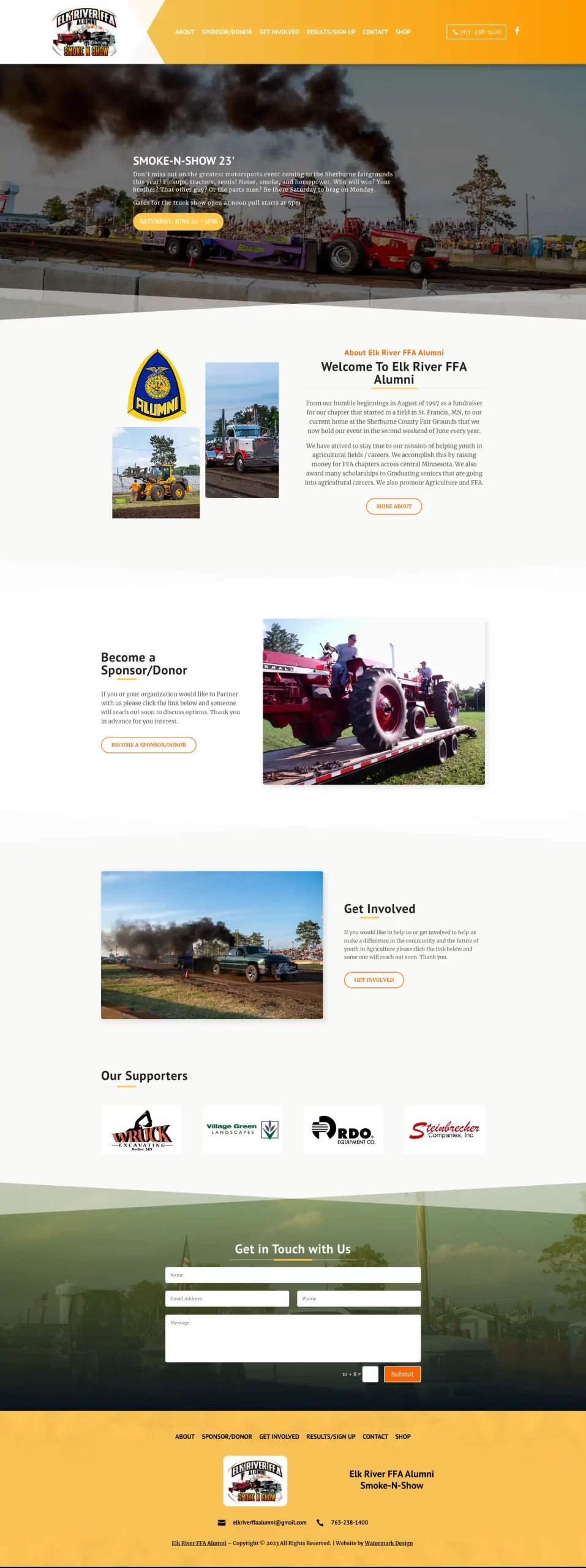 elk river ffa alumni website design