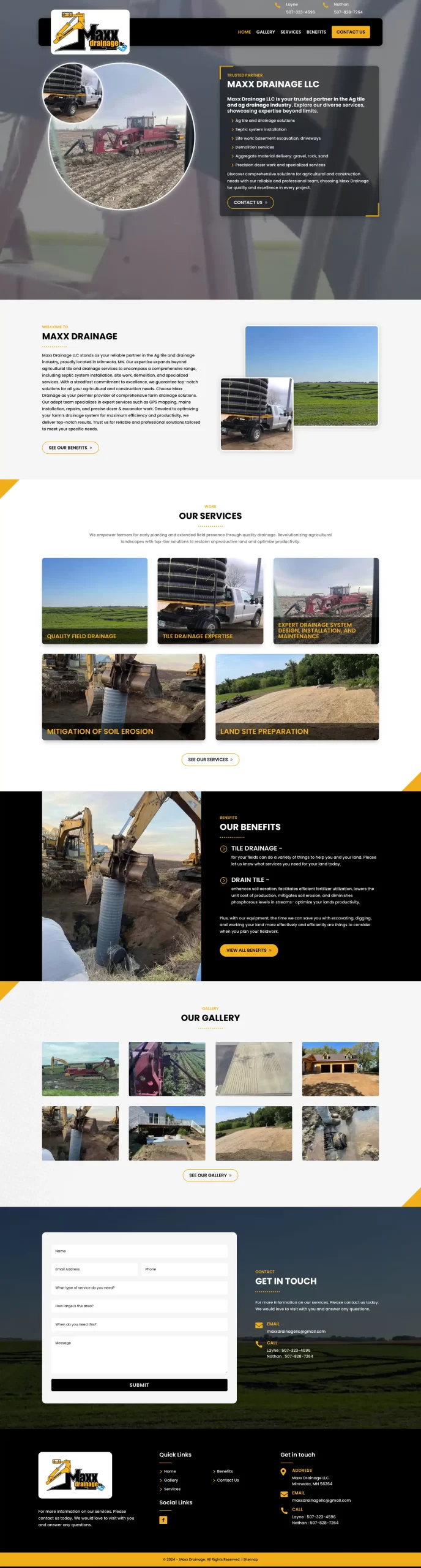 maxx drainage website design