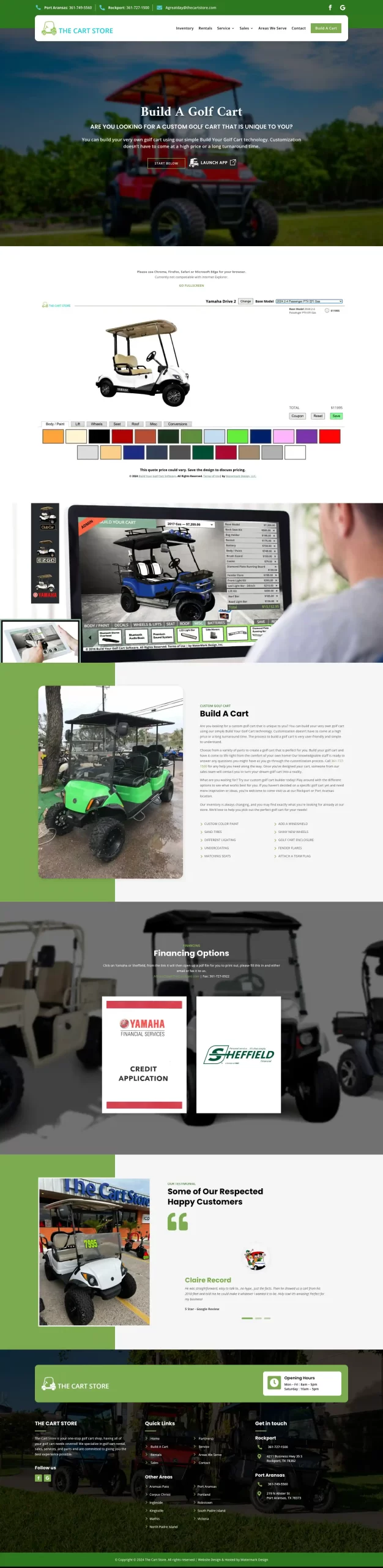 the cart store website design